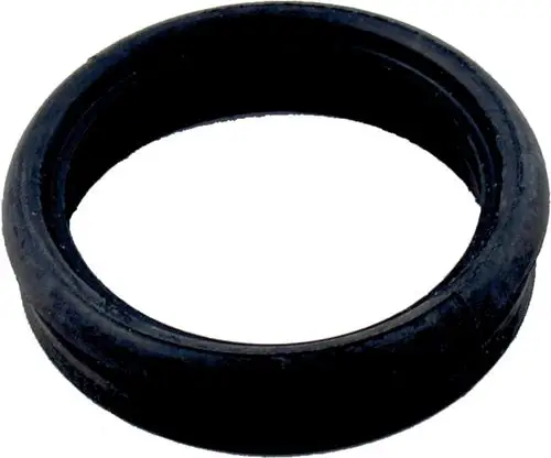 Schwarze Adapterdichtung für ein Abgasrohr, geeignet für Montageanwendungen. Hersteller ist Wolf.
